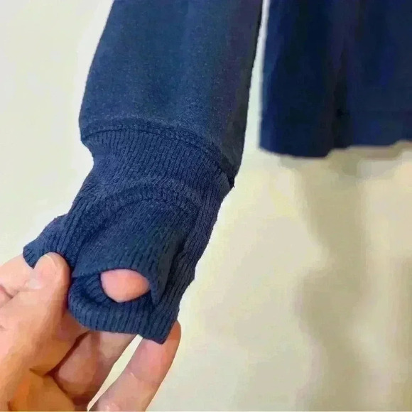 Athleta Girl Cross Your Fingers Sweatshirt Royal blue Pullover Crewneck Large 12 - Picture 5 of 8